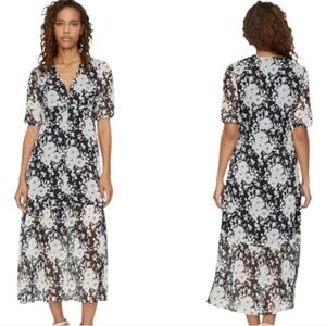 Anthropologie Sanctuary FORENCE floral boho sheer sleeve MAXI dress size 2 NEW